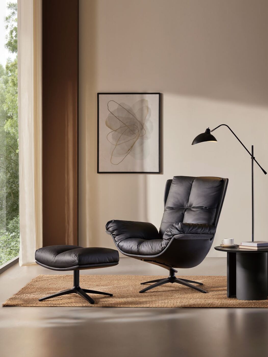 Leather lounge chair